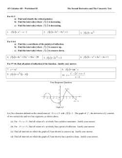 AP Calculus AB &ndash; Worksheet 83 The Second Derivative and The