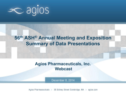 56th ASH&reg; Annual Meeting and Exposition Summary of Data