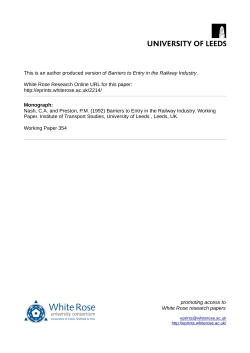 Barriers to Entry in the Railway Industry