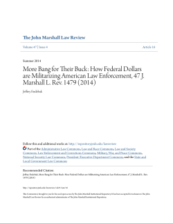 More Bang for Their Buck: How Federal Dollars are Militarizing