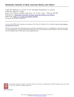 Omohundro Institute of Early American History and Culture