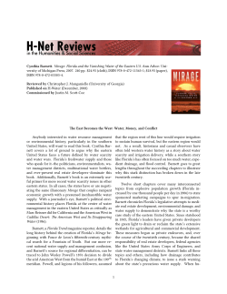 The East Becomes the West: Water, Money, and Conflict - H-Net