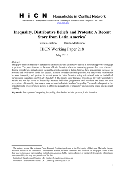 Inequality, Distributive Beliefs and Protests