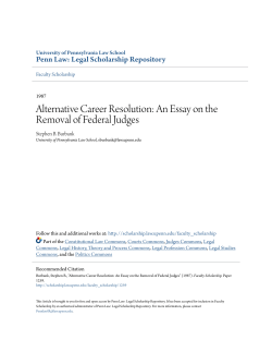 An Essay on the Removal of Federal Judges