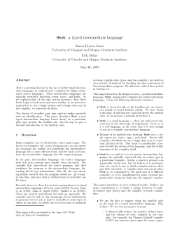 Henk: a typed intermediate language