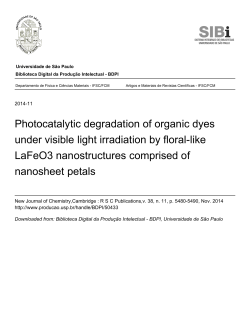 Photocatalytic degradation of organic dyes under visible light