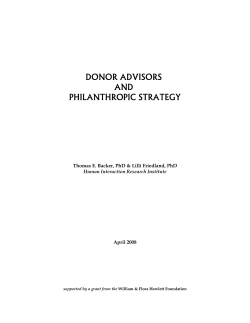 donor advisors and philanthropic strategy