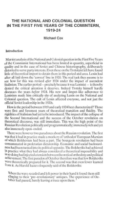 the national and colonial question in the first five years of the