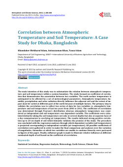 Correlation between Atmospheric Temperature and Soil