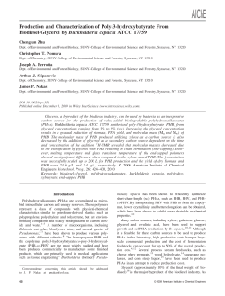 Production and Characterization of Poly-3 - SUNY-ESF