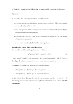 L/Unit 13: second order differential equations with