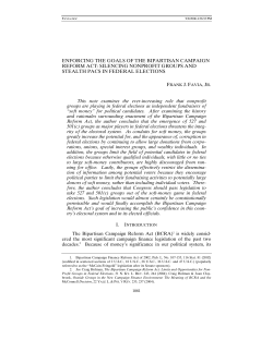 enforcing the goals of the bipartisan campaign reform act