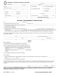 petition - Maryland Courts