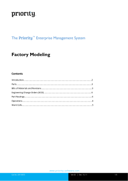 Factory Modeling - Priority Software