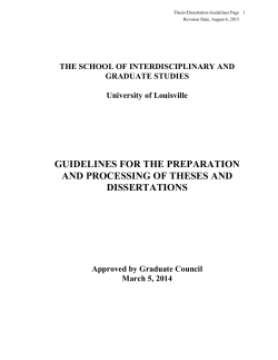 Guidelines for the Preparation and Processing