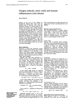 Oxygen radicals, nitric oxide and human inflammatory joint disease