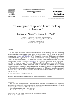 The emergence of episodic future thinking in humans