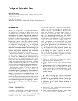 Design of Extrusion Dies