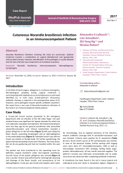 Cutaneous Nocardia brasiliensis Infection in an Immunocompetent