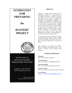 GUIDELINES FOR PREPARING the MASTERS` PROJECT