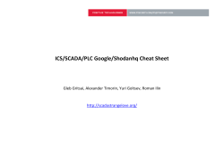 ICS/SCADA/PLC Google/Shodanhq Cheat Sheet