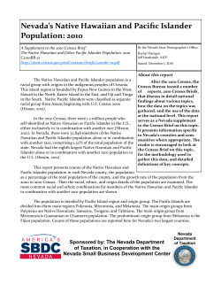 Nevada`s Native Hawaiian and Pacific Islander Population: 2010