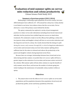 Evaluation of mid-summer splits on varroa mite reduction and colony
