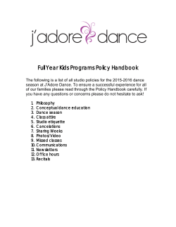 Full Year Kids Programs Policy Handbook