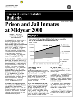 Prison and Jail Inmates at Midyear 2000