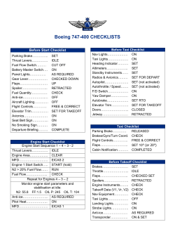 Boeing 747-400 Checklists - Aussie Star Flight Simulation