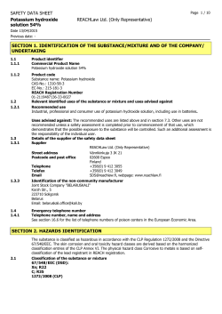 SAFETY DATA SHEET Potassium hydroxide solution 54