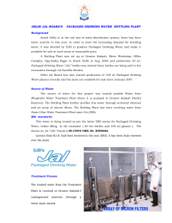 delhi jal board`s packaged drinking water bottling plant