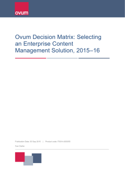 Ovum Decision Matrix: Selecting an Enterprise Content