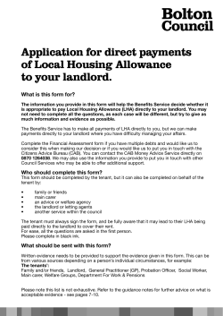 Application for Direct Payments