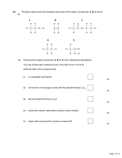 Q1. The figure below shows the displayed structures of five organic
