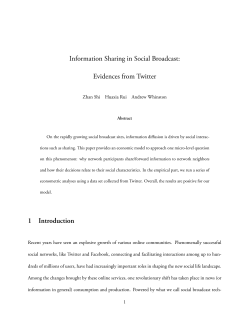 Information Sharing in Social Networks: Evidences from Twitter
