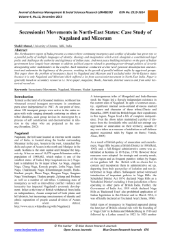 Secessionist Movements in North-East States