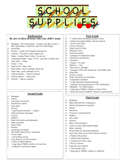 School Supply List - Calhoun Christian School