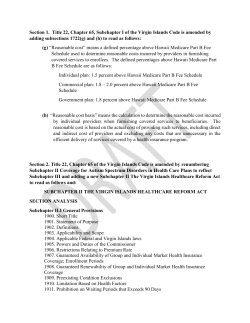 Revised Virgin Islands Healthcare Act