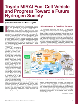 Toyota MIRAI Fuel Cell Vehicle and Progress Toward a Future