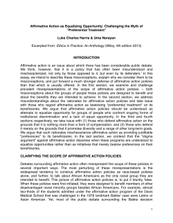 Affirmative Action as Equalizing Opportunity