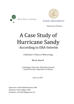 Hurricane Sandy - Lund University Publications