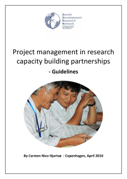 Project management in research capacity building