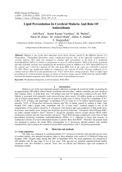Lipid Peroxidation In Cerebral Malaria And Role Of Antioxidants
