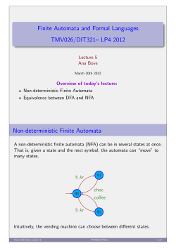 Finite Automata and Formal Languages TMV026/DIT321&ndash; LP4 2012