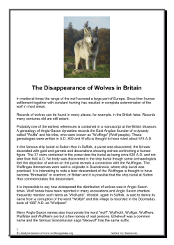 The Disappearance of Wolves in Britain