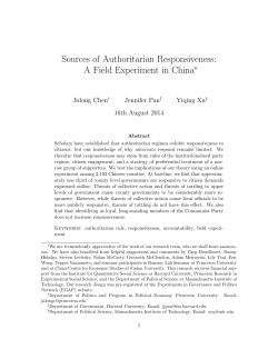 Sources of Authoritarian Responsiveness: A Field Experiment in China