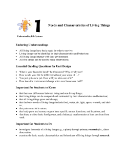 Needs and Characteristics of Living Things
