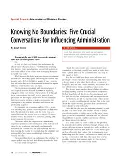 Knowing No Boundaries: Five Crucial Conversations