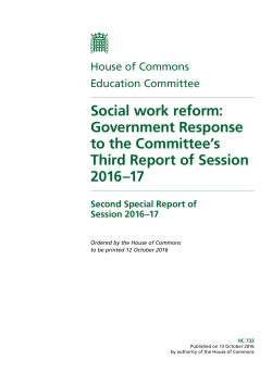 Social work reform - Publications.parliament.uk